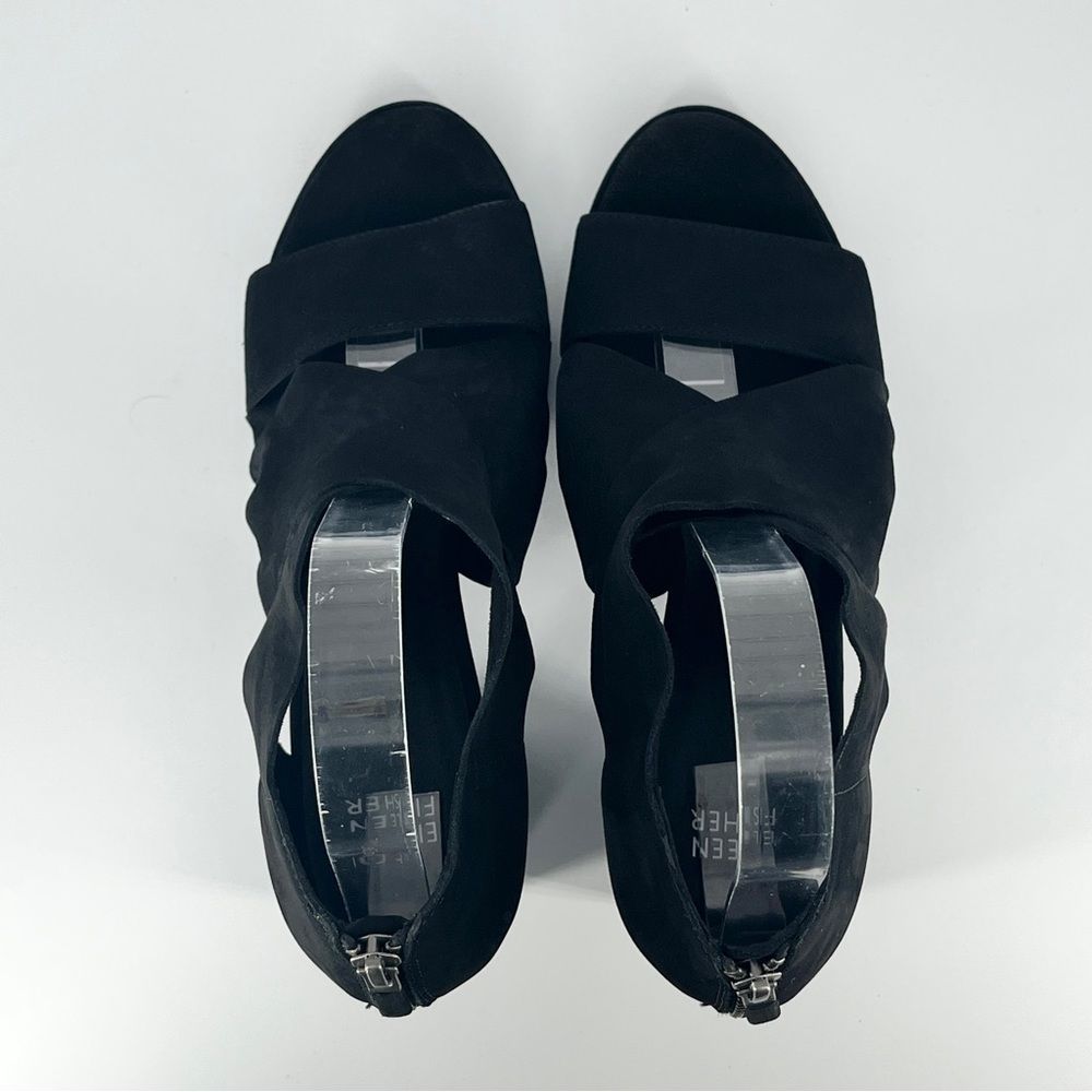 EILEEN FISHER Marla Strappy Sandal in Black Leather Size 9 NWOT - Picture 8 of 14
